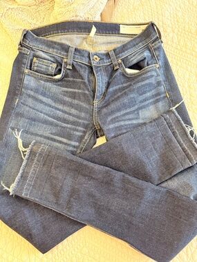 rag & bone Dark Blue Distressed Skinny Jeans size 25 inseam 30